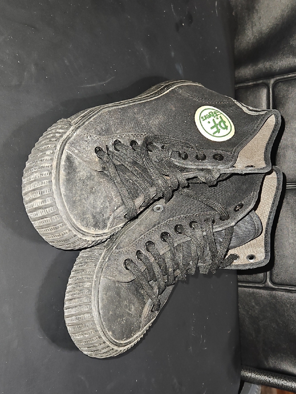 P.F. Flyers Black Canvas High-Top Sneakers